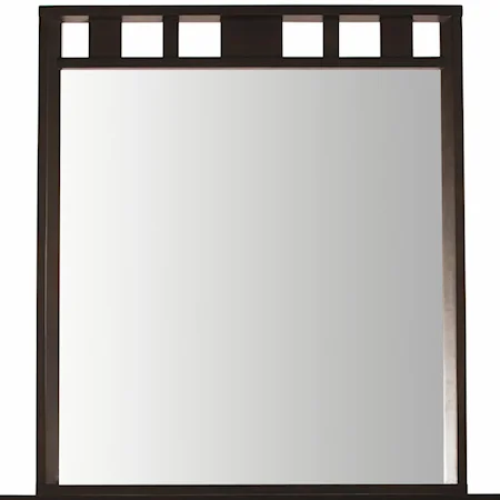 Portrait Mirror with Slat Details